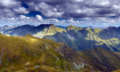 Mountain range at sunset