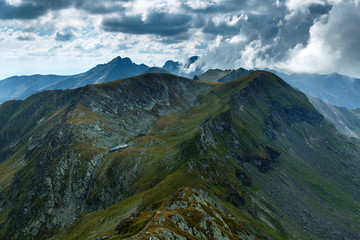 Mountain range at sunset