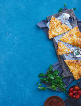 Georgian khachapuri megruli with cheese 