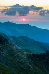 Mountain range at sunset - 122433112