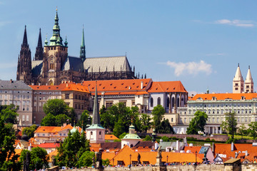 Prague, Castle and St. Vitus Cathedral. Czech Republic.