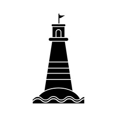 Lighthouse icon. Summer vacations and sea lifestyle theme. Isolated design. Vector illustration