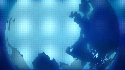 A 30 second loop of a rotating globe . - Powered by Adobe