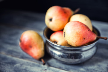 Healthy Organic Pears in the bowl