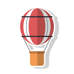 Hot air balloon icon. transportation adventure and freedom theme. Isolated design. Vector illustration