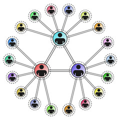 Social network network. People connection. Social media. Vector illustration