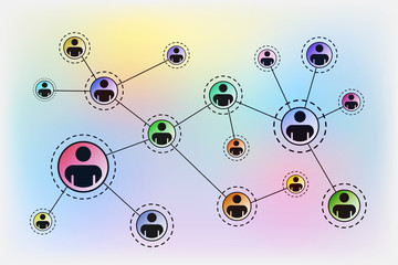 Social network network. People connection. Social media. Vector illustration
