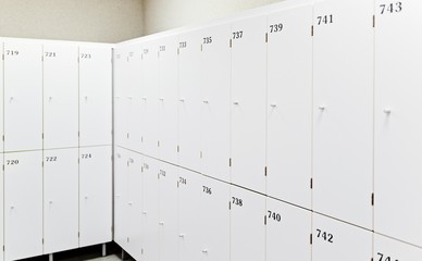 White change room lockers