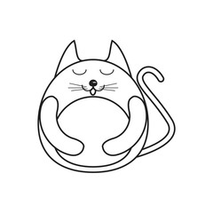 Cat cartoon icon. Animal kawaii and character theme. Isolated and silhouette design. Vector illustration