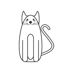 Cat cartoon icon. Animal kawaii and character theme. Isolated and silhouette design. Vector illustration
