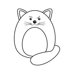 Cat cartoon icon. Animal kawaii and character theme. Isolated and silhouette design. Vector illustration