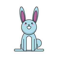Rabbit cartoon icon. Animal kawaii and character theme. Isolated design. Vector illustration