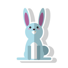 Rabbit cartoon icon. Animal kawaii and character theme. Isolated design. Vector illustration