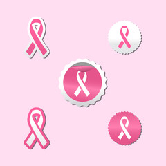 Breast Cancer sticker. pink ribbon
