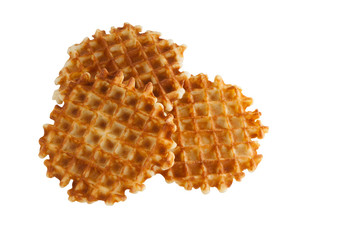 Waffles isolated on a white background. Dessert , Breakfast