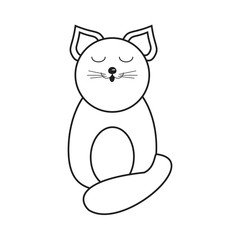 Cat cartoon icon. Animal kawaii and character theme. Isolated and silhouette design. Vector illustration