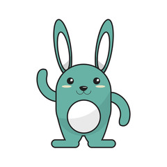 Rabbit cartoon icon. Animal kawaii and character theme. Isolated design. Vector illustration