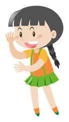 Little girl waving hello