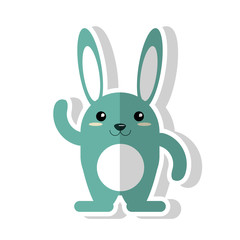 Rabbit cartoon icon. Animal kawaii and character theme. Isolated design. Vector illustration