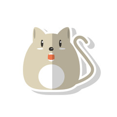 Cat cartoon icon. Animal kawaii and character theme. Isolated design. Vector illustration