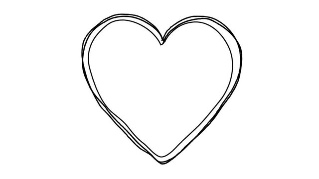 A 10 second loop of a heart shape line art sequence on white background. HD 1080. 4:3 version available.