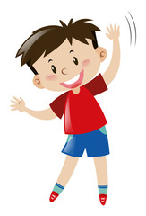 Boy with happy face standing