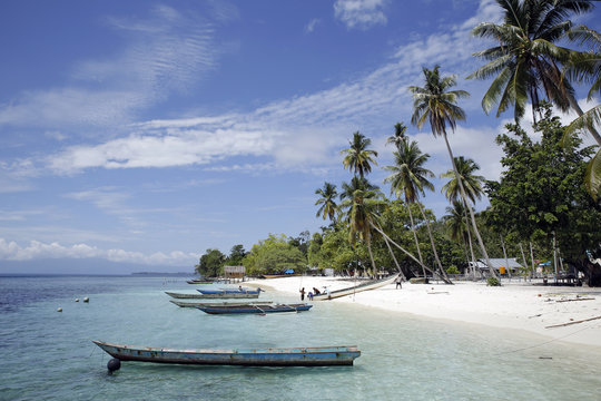 Sawandarek Village, Beach View. Mansuar Island in Dampier Strait, Raja Ampat, Indonesia