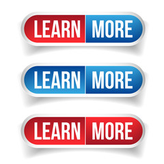 Learn more button vector set