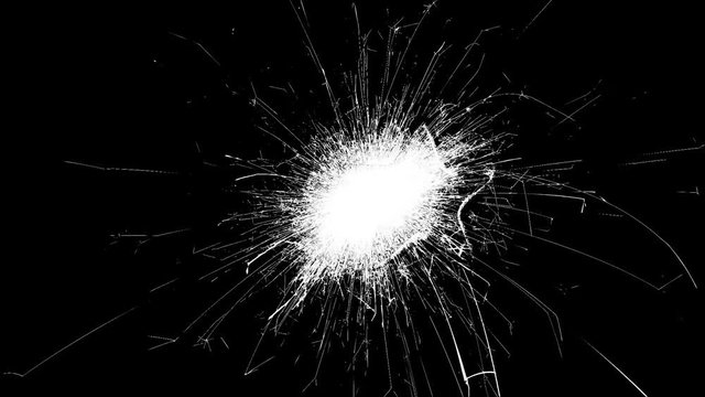 A 10 second loop of abstract high contrast sparkles over a black background.