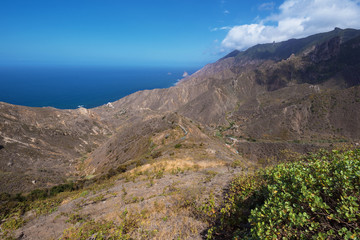 Fototapeta na wymiar Anaga mountains, volcanic landscape in Tenerife, Canary island, Spain.