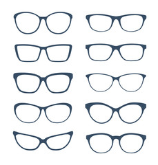 Set of glasses isolated on white background. Vector illustration. Ready for your design