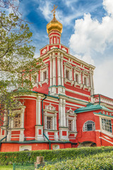Orthodox church inside Novodevichy convent, iconic landmark in M