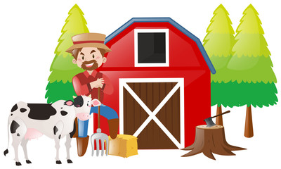 Farmer working in the farm