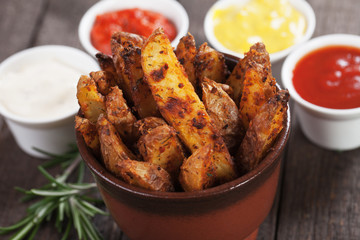Roasted potato wedges