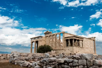 Sierkussen Erechtheion in Acropolis, Athens, Greece © sola_sola
