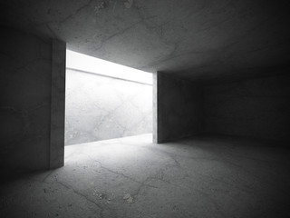 Abstract empty dark room interior with concrete walls. Architect