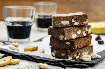 Chocolate banana cashew butter bars