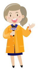 News reporter with microphone