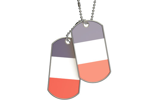 French Dog Tags, 3D rendering