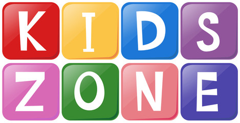 Text design with kids zone