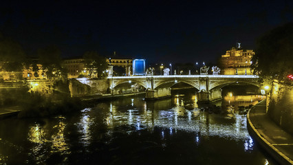 Roma notturna, Castel Sant'Angelo e fiume Tevere 609