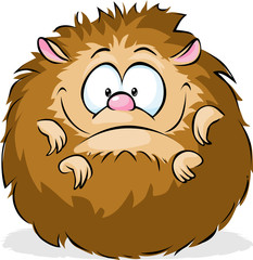 Obraz premium curled up hedgehog isolated on white background - funny vector cartoon animal