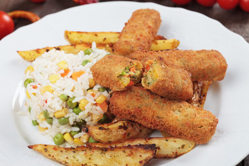 Breaded veggie sticks