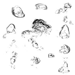 Bubbles of water over white background