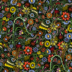 pattern with garden flowers