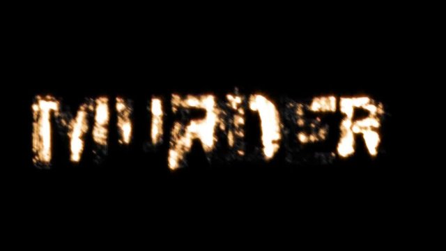 A set of 3 chaotic text animations with grunge textures, glows and color shifts over a black background. Each word is 10 second loops. HD 1080.