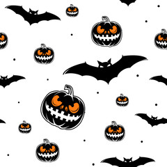 Vector illustration of halloween celebration seamless pattern