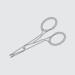 Nail scissors vector icon. line style
