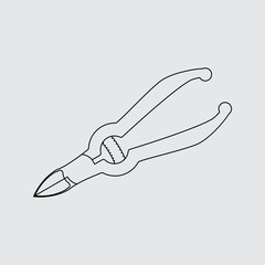 manicure nippers line icon. Flat style