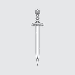sword vector Line icon. Flat style